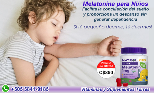 Melatonina en Gomas para Niños 1mg/ 90 Gomitas Natrol de Sabor