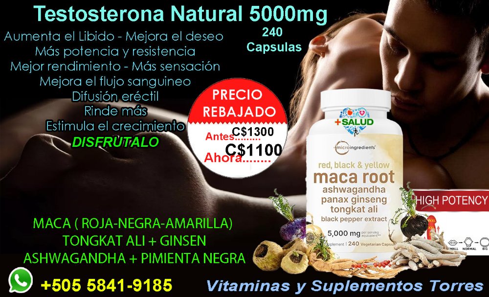 Maca Complex Tongkat Ali  Ashwagandha  Ginseng 5000mg 240 Cápsulas