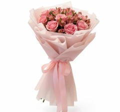 DICHOSA: Bouquet de rosas y astromelias