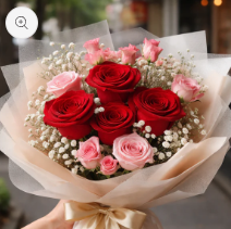 FIEL: Bouquet de rosas y mini rosas