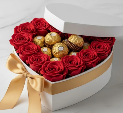 Corazon con chocolates
