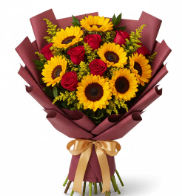AMORE MíO: Bouquet de girasoles y rosas