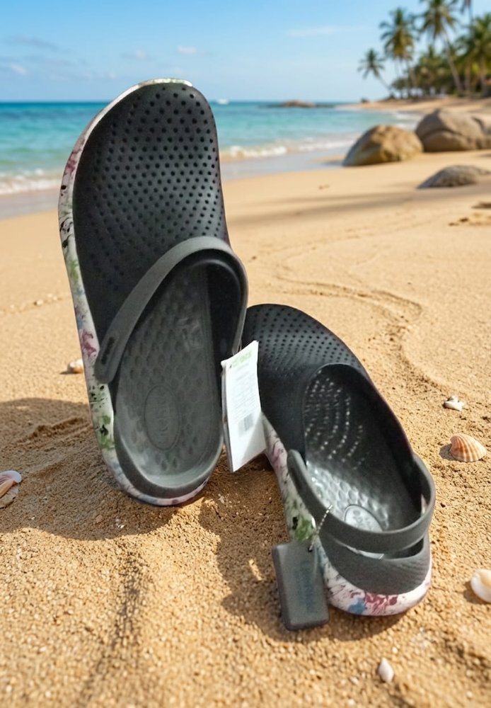 CHANCLAS CROCS CHISPIADA NEGRO Y GRIS EUR 45-46