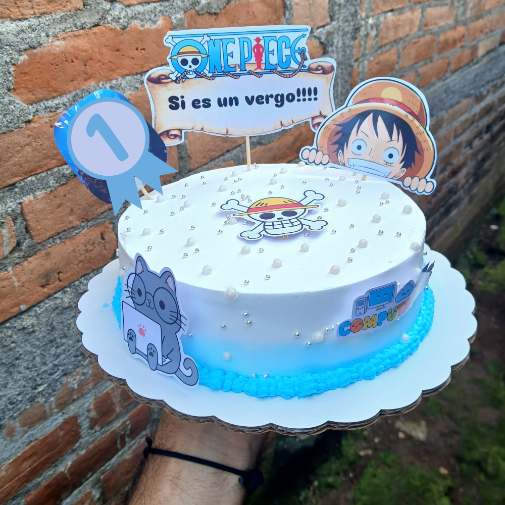 2525 PASTEL CON TEMATICA DE ONE PIECE 20 PORCIONES