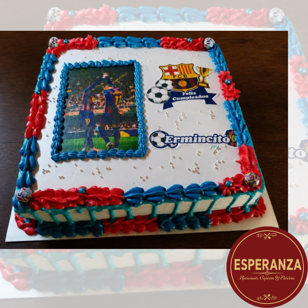 2550 PASTEL TEMATICA FC BARCELONA 50 PORCIONES
