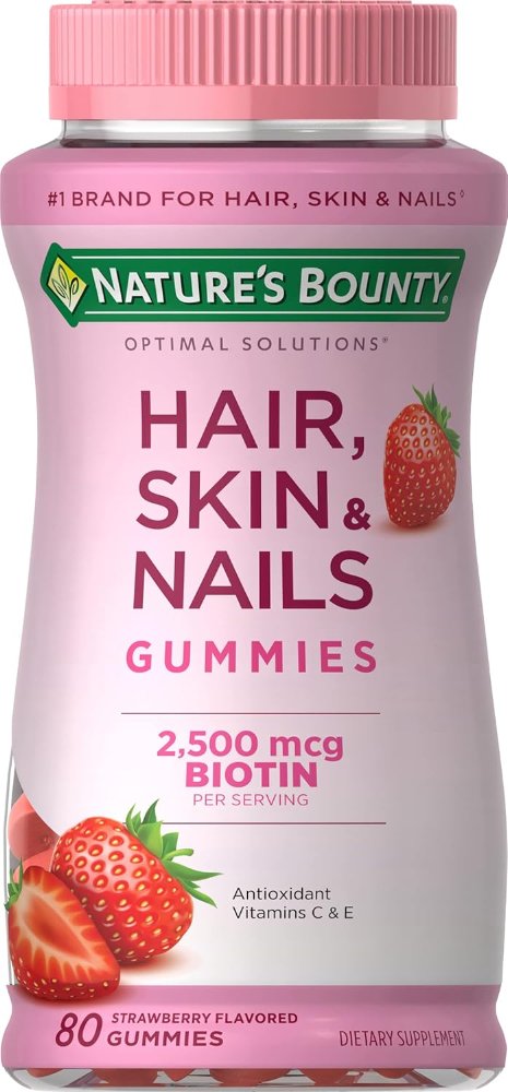 Natures Bounty Soluciones óptimas caramelos para cabello, piel y uñas