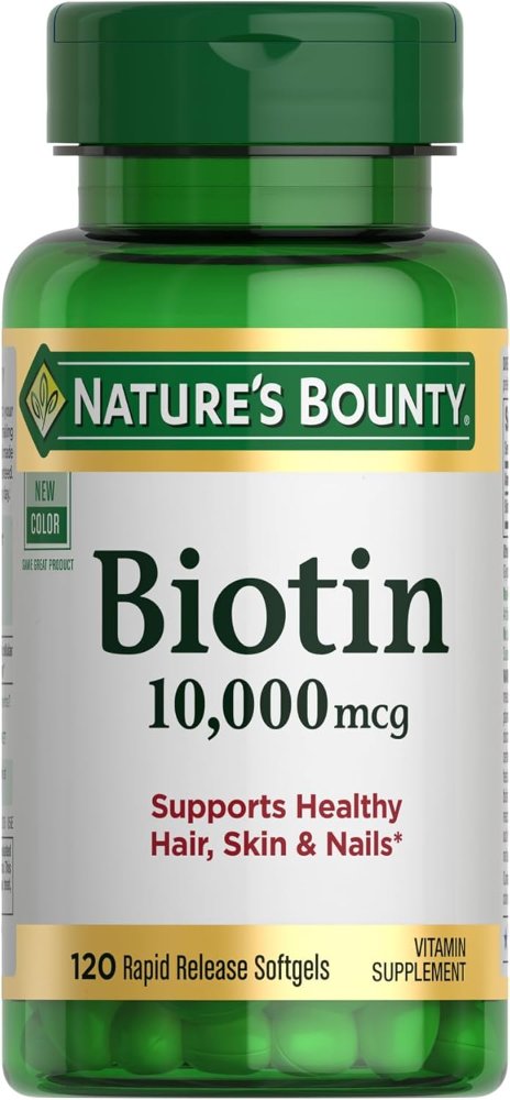 Nature's Bounty Biotina, Apoya el metabolismo para la energía y la salud del cabello, la piel y las uñas, 1000 mcg, 100 tabletas