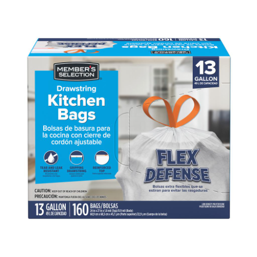 MS Bolsas para la Basura con Cordón 160 Unidades 49L / 13gal