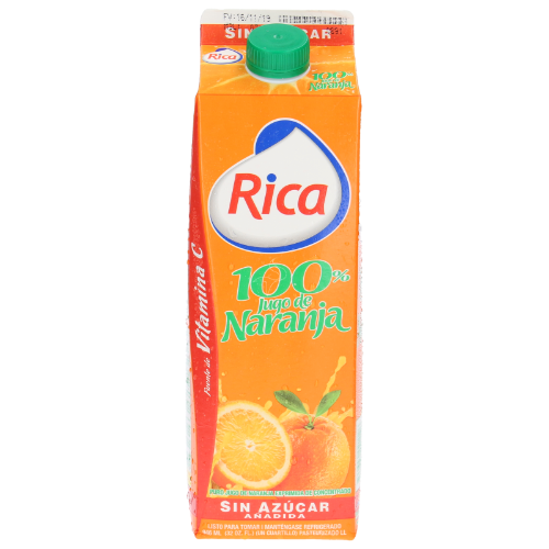 Rica Jugo 100% Naranja 1LT / Sin Azúcar