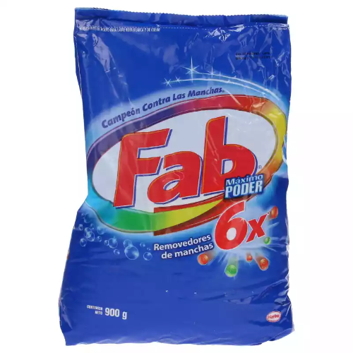 172419 Fab Máximo Poder 6x Detergente en Polvo 900g