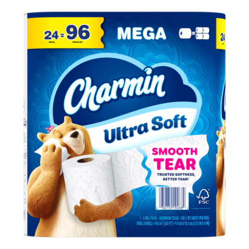 503025 Charmin Papel Higiénico Ultra Suave 8 Rollos / 208 Hojas