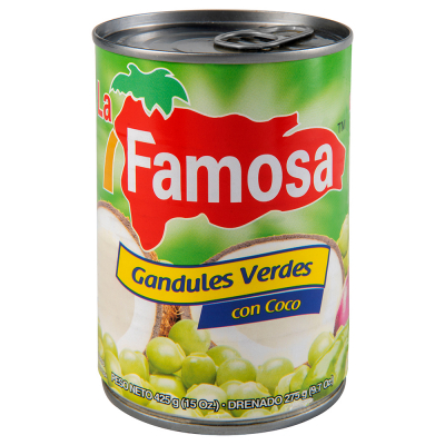 La Famosa Gandules Verdes con Coco 15oz