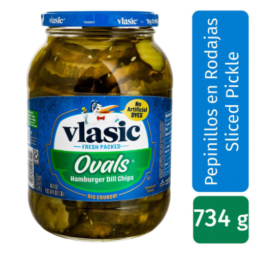 16100 Vlasic Pepinillo en Rodajas para Hamburguesa 734g