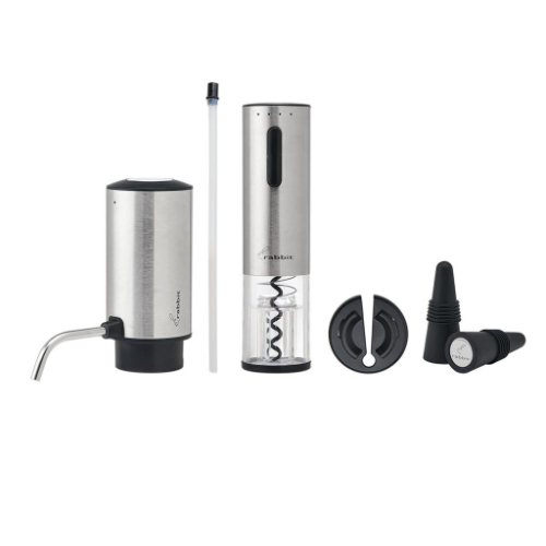 Rabbit Kit Descorchador de Vino Eléctrico 4 Piezas