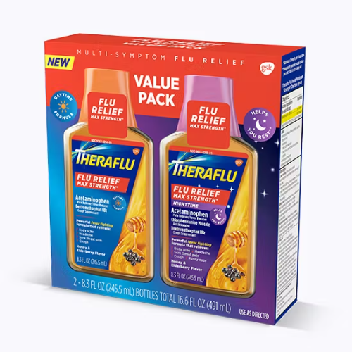 Theraflu Jarabe para la Gripe  Dia y Noche 16.6oz