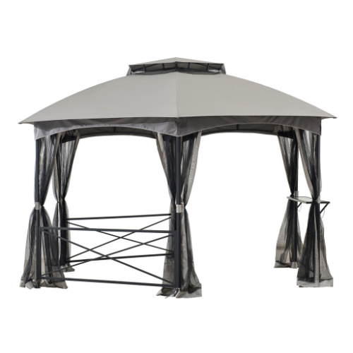 Gazebo Hexagonal con Toldo para Exteriores