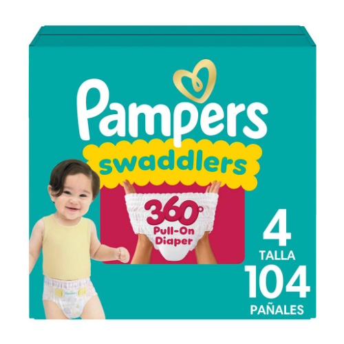 498092 Pampers Pañales Swaddlers 360° Talla 4 / 104 Uds