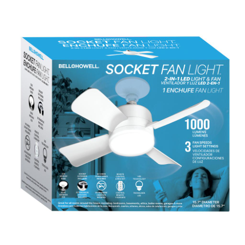 Ventilador de Bombilla Luz LED / Control Remoto