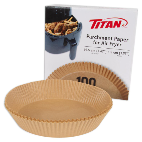 Titan Papel Antiadherente para Freidora de Aire 100 Unidades / 19.5cm
