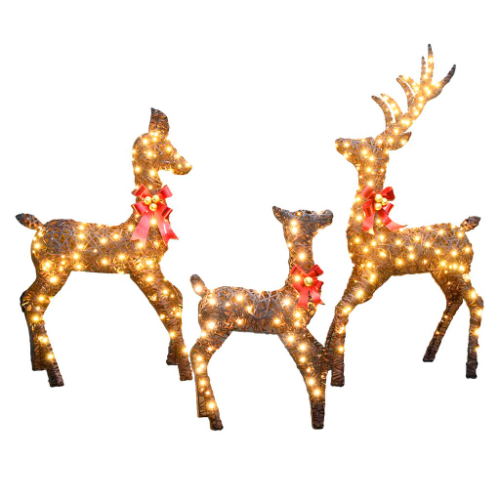 MS Juego de Renos Navideños LED / Exteriores y Interiores