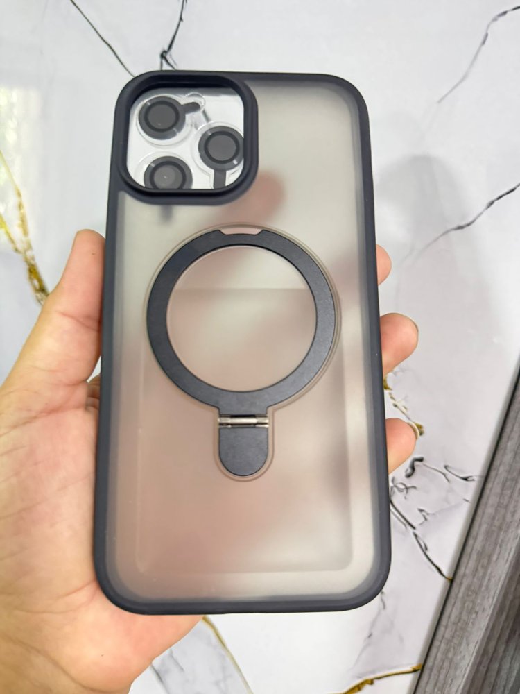 FORRO IPHONE 12 PRO MAX AHUMADO SOPORTE + PROTECTOR