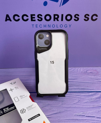 FORRO IPHONE 15 GEAR BORDE NEGRO