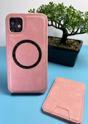 FORRO IPHONE 11 CUERO + TARJETERO