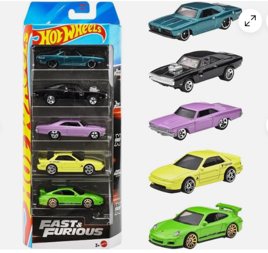PACK X5 HOT WHEELS 2025 RÁPIDOS Y FURIOSOS