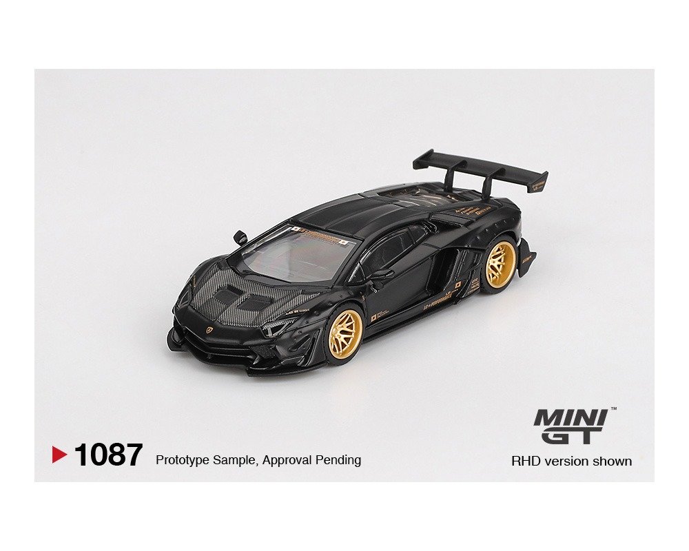MINI GT 1:64 LB-WORKS LAMBORGHINI AVENTADOR LIMITED EDITION – MATTE BLACK