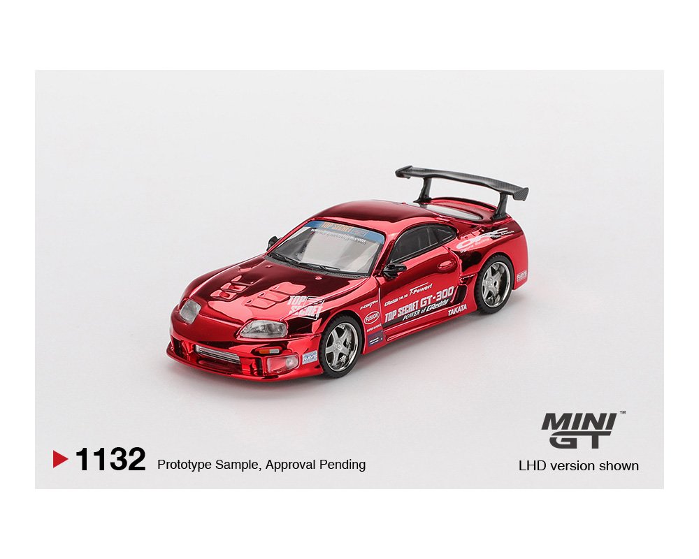 MINI GT 1:64 TOYOTA SUPRA (A80) TOP SECRET GT-300 TOP SECRET – ROJO CROMADO – EDICIÓN LIMITADA