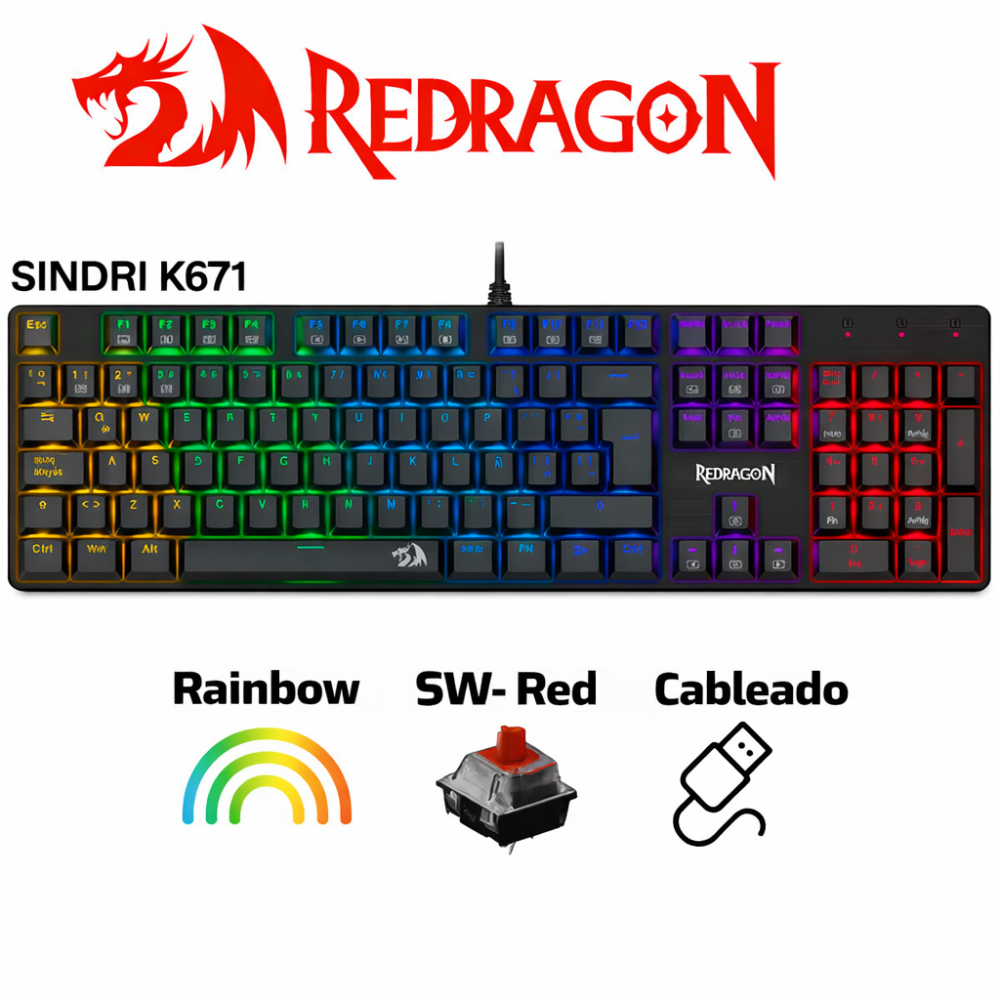 TECLADO SINDRI K671 (RED)