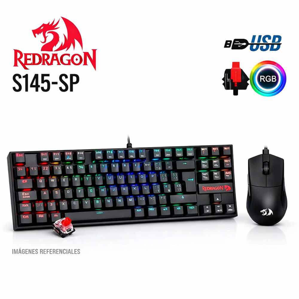 COMBO TECLADO KUMARA RGB (NEGRO) + MOUSE M724 (BLACK)