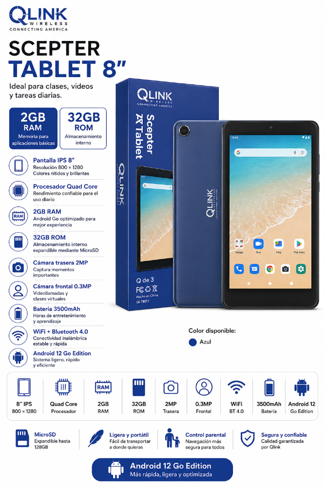 Qlink Scepter 8 Tablet 2GB/16GB