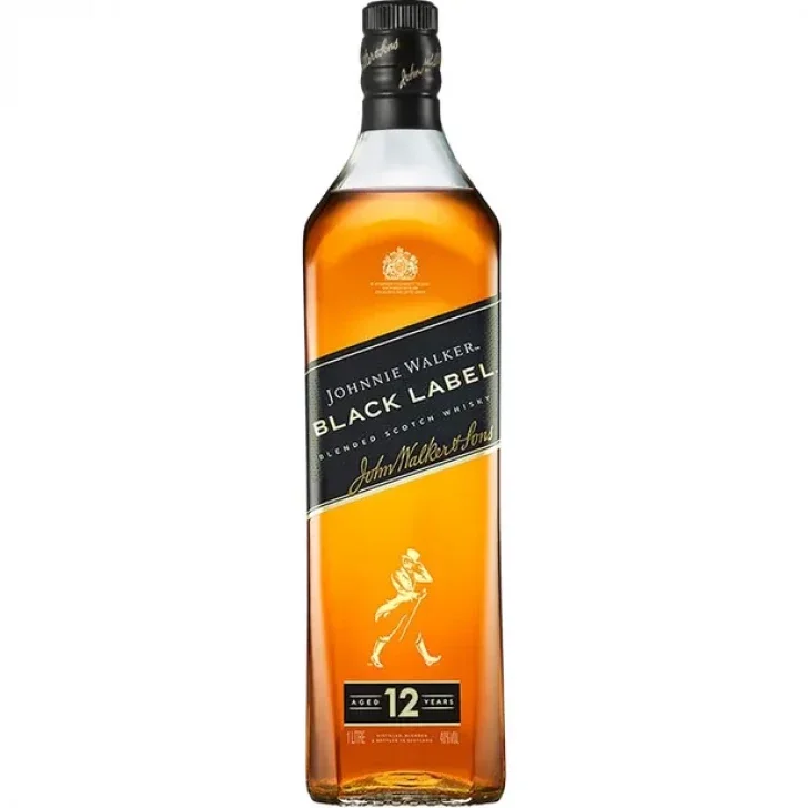 JOHNNIE WALKER WHISKY 12 AÑOS BLACK LABEL X 1 LT