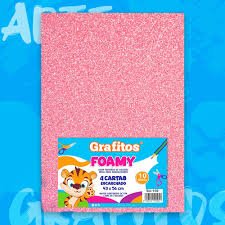 1/8 FOAMI ESCARCHADO ROSADO