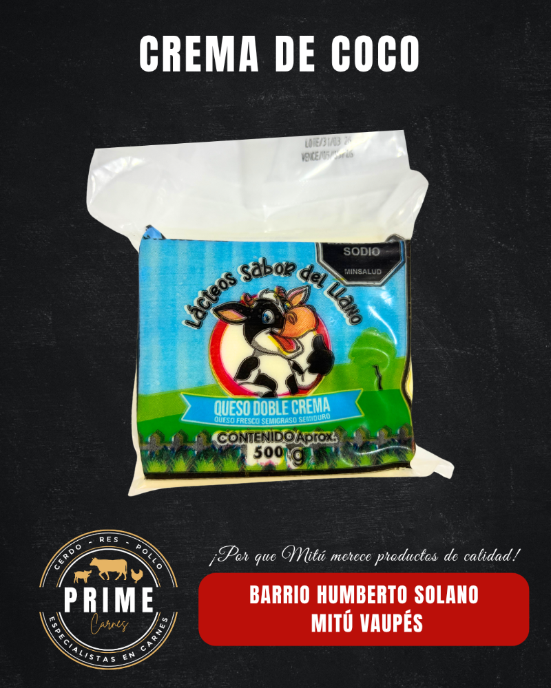 Queso doble crema entero x 500 gr