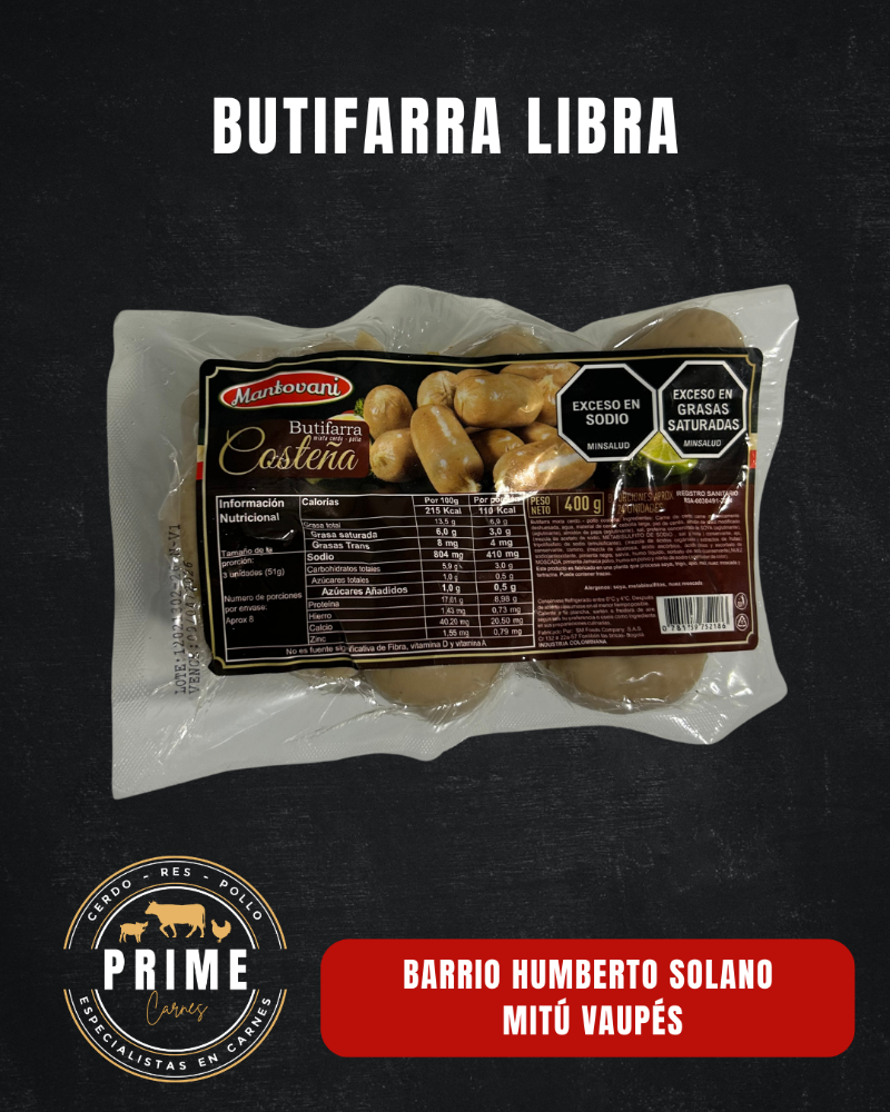 BUTIFARRA COSTEÑA PAQUETE