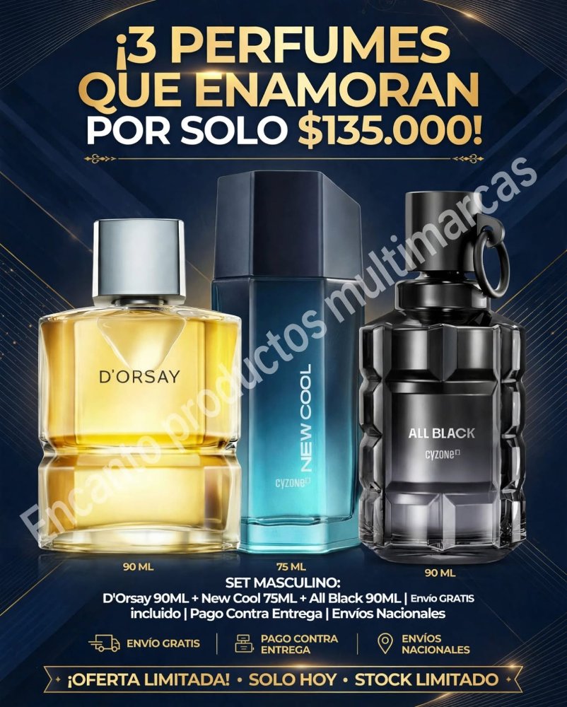 SET x3 Perfumes: Dorsay + New Cool + All Black