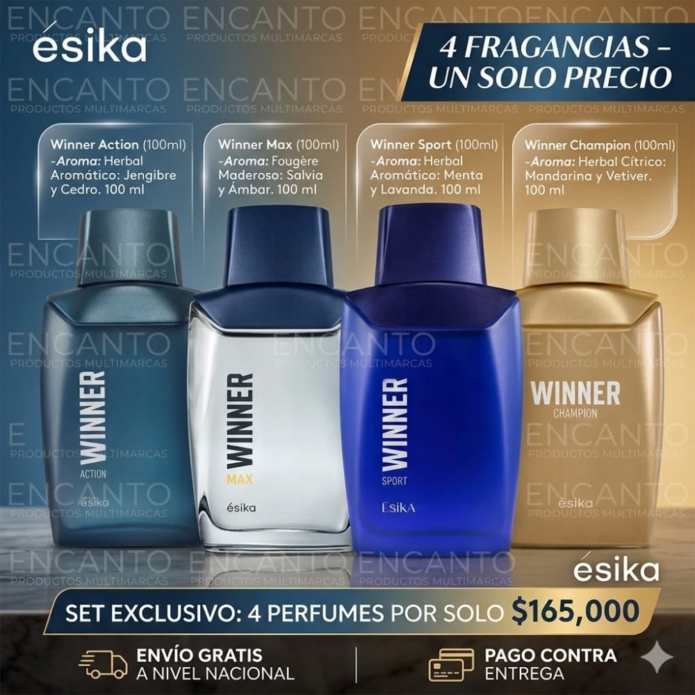 SET X4 PERFUMES WINNER: ACTION+SPORT+MAX+CHAMPION
