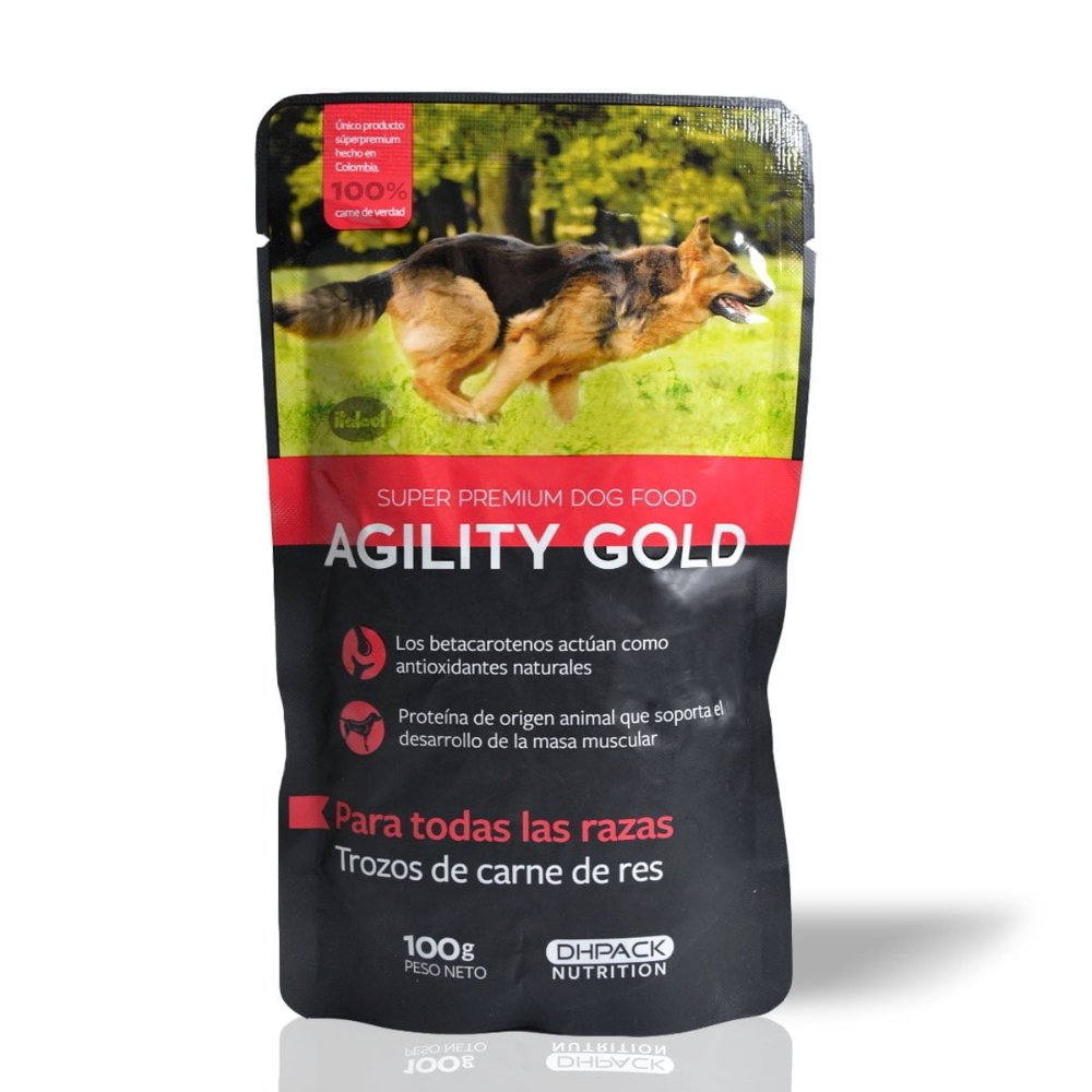 AGILITY GOLD POUCH CARNE DE RES X 100 GR