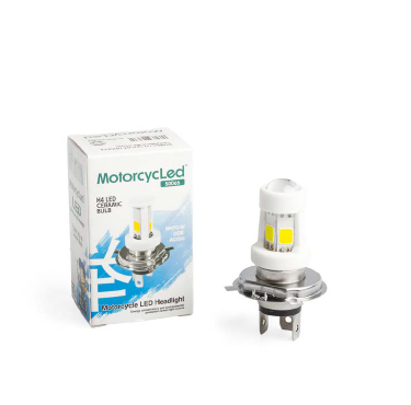 BOMBILLO LED TRICETA CERAMICA 4 CARAS H4/ P43 4000 LUMENS MOTORCYCLED