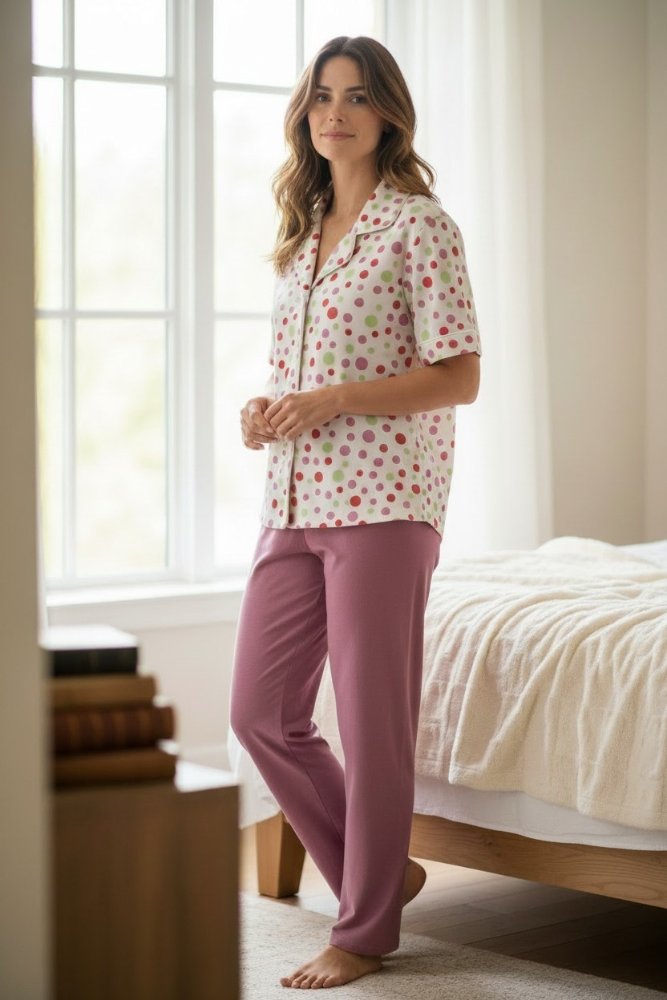Pijama Mujer bolas colores manga corta TL