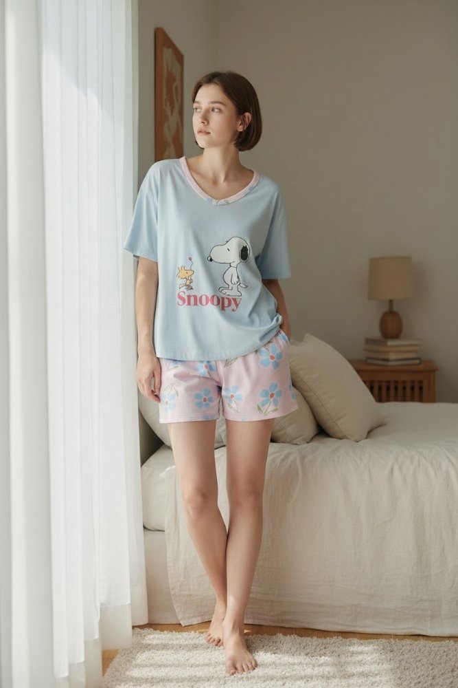 Pijama Mujer short Snoopy M