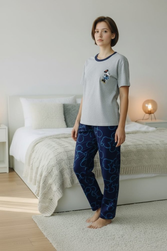 Pijama Mujer azul Mickey manga corta TL