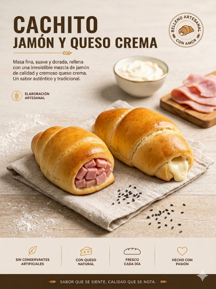 *cachito de Jamón y queso crema