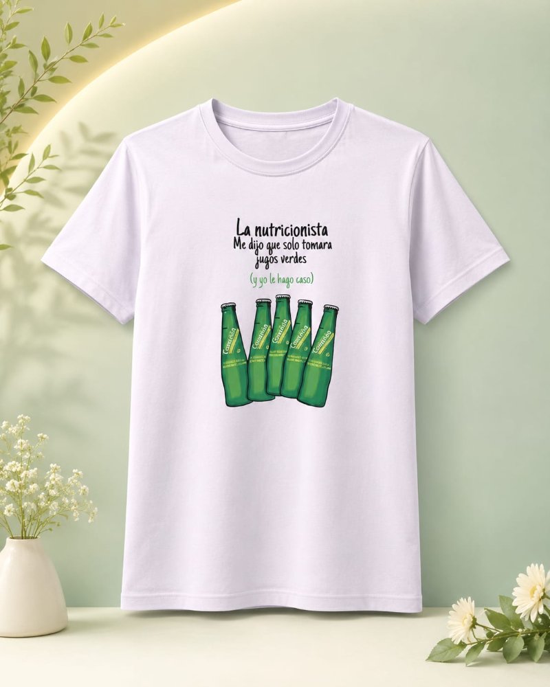 Camiseta blanca estampada La nutricionista