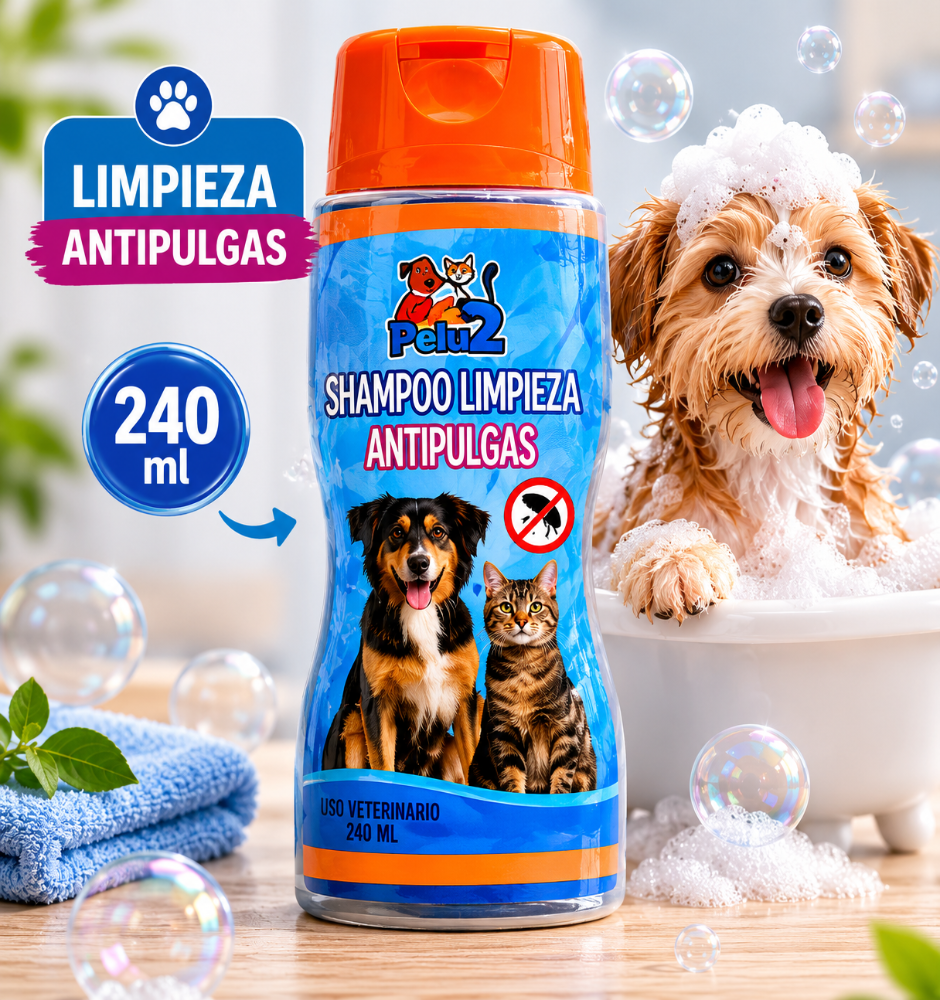 Frasco Shampoo pelu2 Antipulgas