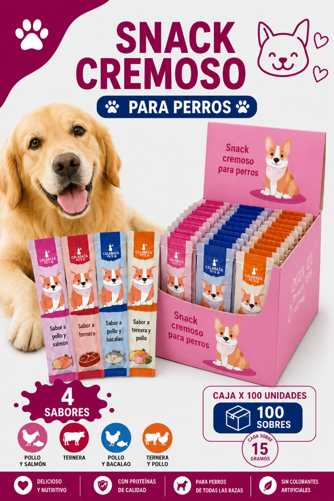 Caja Snack Cremoso para Perros Surtidos