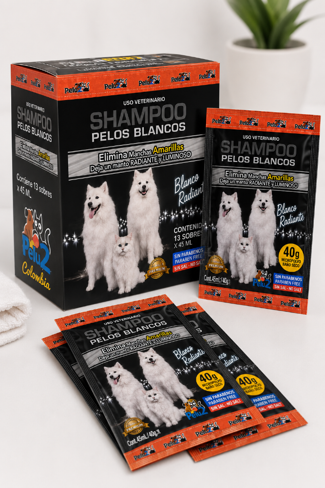 Caja Shampoo Pelu2 Pelos Blancos