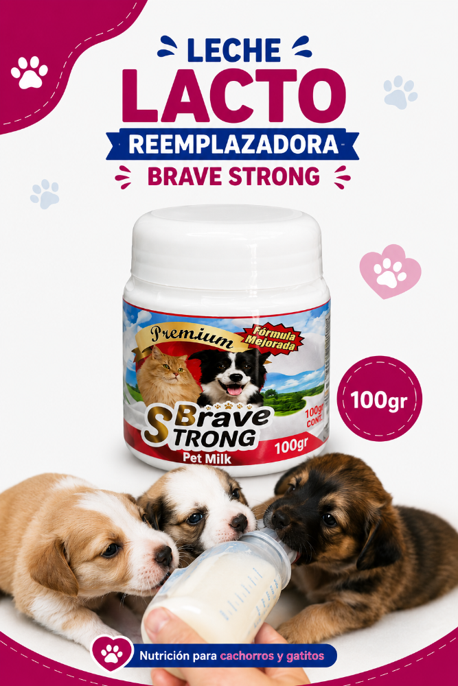 Leche Lacto Reemplazadora Brave Strong Tarro x 100gr